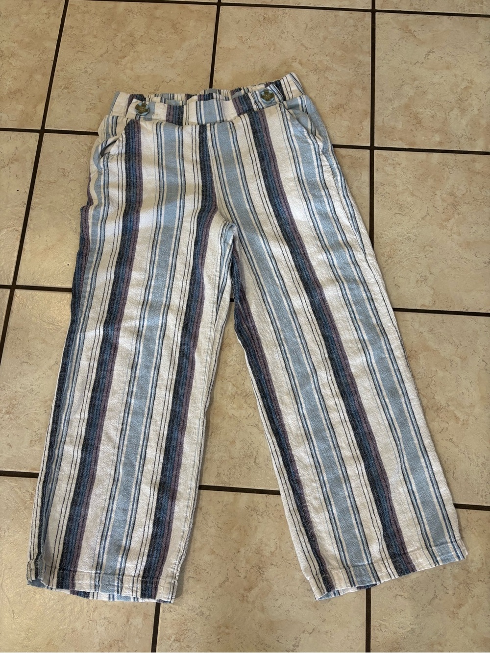 Striped Blue & White Women’s Casual Pants